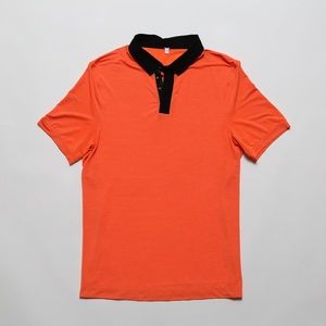 Lululemon Polo Orange with Light Stripes